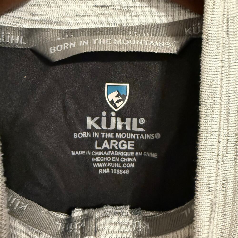 KUHL Men’s LARGE Alloy Heather Cloud Gray Long Sleeve Quarter Zip Mock Neck - Picture 3 of 9